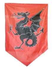 BANDERA MEDIEVAL DRAGON 150X100 TERMINADA EN PICO