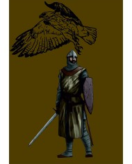 Bandera medieval guerrero y águila