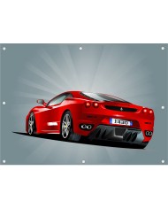 Pancarta coche deportivo rojo