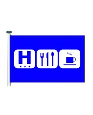 Bandera Hotel fondo azul