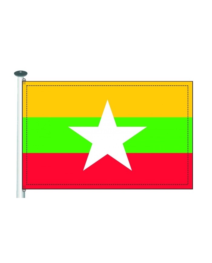Bandera Birmania 10 x 15 cm. Bandera Birmania 10 x 15 cm.