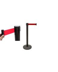 Separador retráctil negro con cinta roja Separador retráctil negro con cinta roja