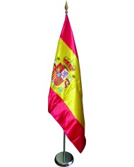 PEANA PLANA Y MASTIL CROMADO CLASICO CON LANZA