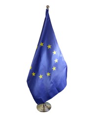 Peana cónica y asta plateada telescópica 3 m. con bola