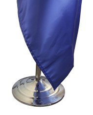 Peana cónica y asta plateada telescópica 3 m. con bola