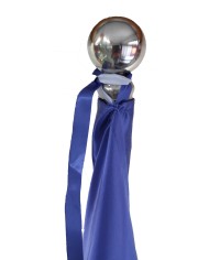 Peana cónica y asta plateada telescópica 3 m. con bola