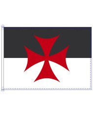 Bandera medieval a pico León flor y barras