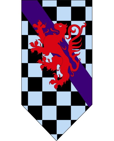 Bandera Medieval Tablero Ajedrez y León