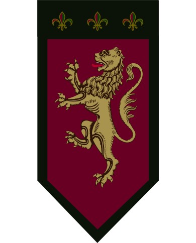 Bandera Medieval Bestia Rampante Dorada