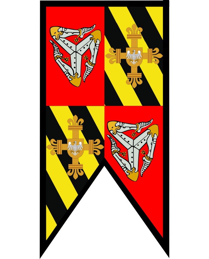 Bandera Medieval Cuartelada dos picos